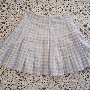 Brandy Melville Blue + White Plaid Skirt